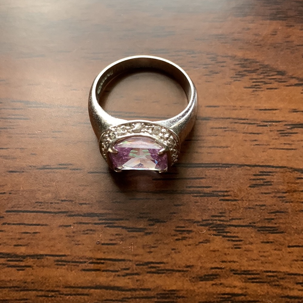 Silver/Amethyst Ice Statement Ring - image 4